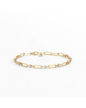 The Diamond Store Paperclip 0.36Ct Lab Diamond Link Bracelet - Metallic
