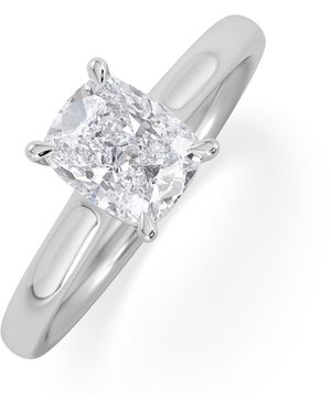 The Diamond Store Amora 1.00Ct Elongated Cushion Cut Lab Diamond Solitaire Engagement Ring - White
