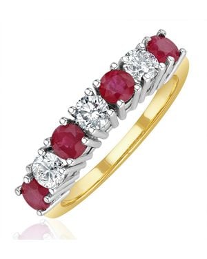 The Diamond Store Ruby 1Ct And Diamond Ring 0.50Ct 18K Ft32 - Multicolour
