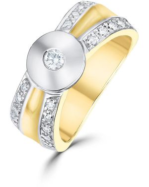 The Diamond Store Shoulder Diamonds Rubover Ring 18K 0.30Ct - Metallic