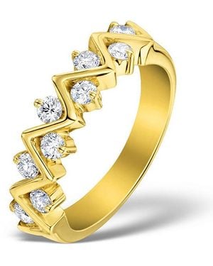 The Diamond Store Diamond 0.50Ct And 18K Half Eternity Ring - Metallic