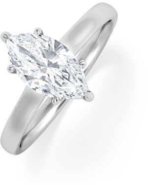 The Diamond Store Amora Marquise 1.00Ct Lab Diamond Engagement Ring F/Vs Set - White