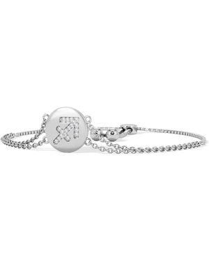 The Diamond Store Astrology Sagittarius 0.07Ct Lab Grown Diamond Adjustable Medallion Bracelet Sterling - White