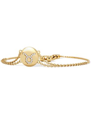 The Diamond Store Astrology Taurus 0.07Ct Lab Grown Diamond Adjustable Medallion Bracelet 18K Vermeil - Metallic