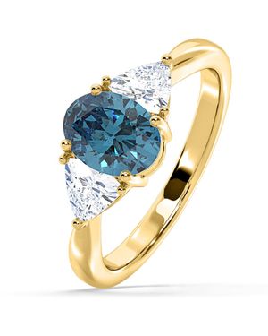 The Diamond Store Dalia Lab Diamond Oval With Trillions 1.70Ct Ring - Metallic