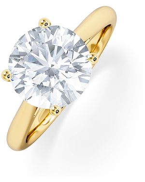 The Diamond Store Elysia 3.00Ct Lab Diamond Round Cut Engagement Ring - Blue