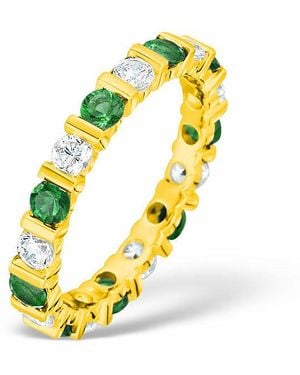 The Diamond Store Hannah 18K Emerald 0.70Ct And H/Si 2Ct Diamond Eternity Ring - Yellow