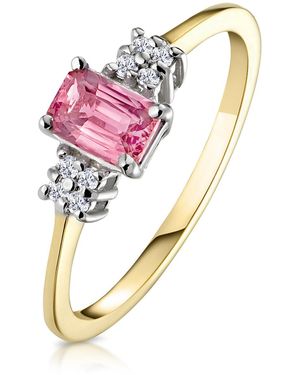 The Diamond Store 18K Diamond And Sapphire Ring 0.06Ct - Pink