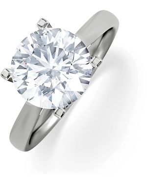 The Diamond Store Grace 3.00Ct Lab Diamond Round Cut Engagement Ring - White