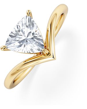The Diamond Store Vela 1.00Ct Trillion Cut Lab Diamond Solitaire Engagement Ring - Metallic