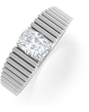 The Diamond Store Flute 0.50Ct Oval Cut Lab Grown Diamond Solitaire Ring - White