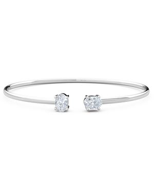 The Diamond Store Affinity 1.00Ct Oval Cut Lab Diamond Bangle - White