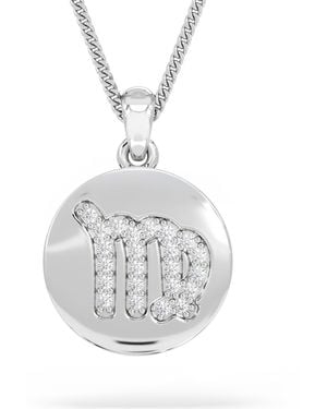 The Diamond Store Astrology Virgo 0.07Ct Lab Grown Diamond Medallion Pendant Necklace - Metallic