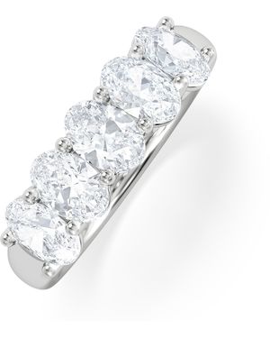 The Diamond Store Unity 2.00Ct Oval Cut Lab Diamond 5 Stone Ring - White