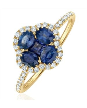 The Diamond Store Alegria 1.31Ct Sapphire And Lab Diamond Ring - Blue