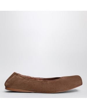 Alaïa Two-Tone Ballerina With Square Toe - Brown
