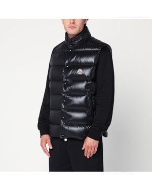 Moncler Shiny Zip Gilet Down Jacket - Black