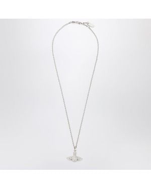 Vivienne Westwood Collana mini bas relief pendant argento - Bianco
