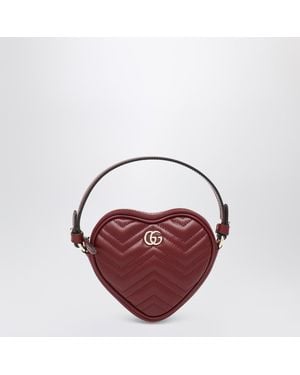 Gucci Heart-Shaped Gg Marmont Mini Bag Rosso Ancora - Red