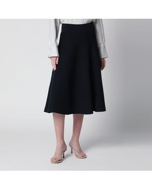 Frankie Shop Jupe Midi July En Maille De Viscose Bleue - Noir