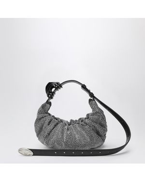 DIESEL Grab-D Hobo Bag S With Rhinestones - Grey