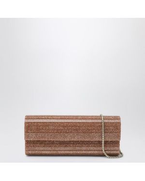 Jimmy Choo Pochette sweetie in tessuto acrilico con glitter - Marrone