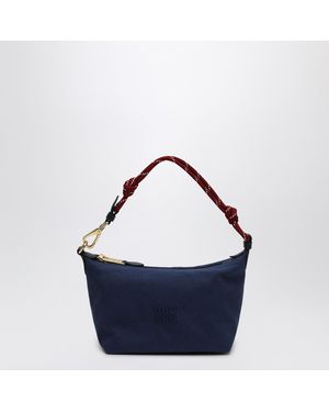 Miu Miu Pouch Indigo/amaranth In Gabardine - Blue