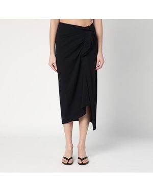 Dries Van Noten Gonna nera con drappeggio - Nero