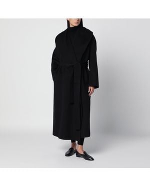 TOTEME Long Wool Coat With Hood - Black