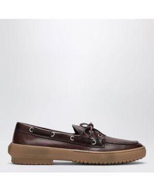 Miu Miu Coffee-Coloured Deck Boat Shoes - Brown