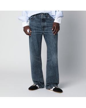 Jeanerica Vega Dark Vintage-Effect Jeans - Blue