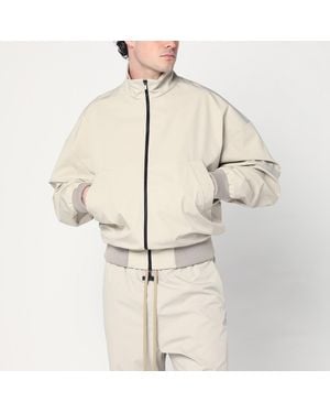 Fear Of God Bomber Jacket With Zip In Nylon Blend - Natural
