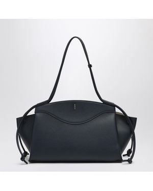 NOESI Molly Navy Grained Leather Bag - Black