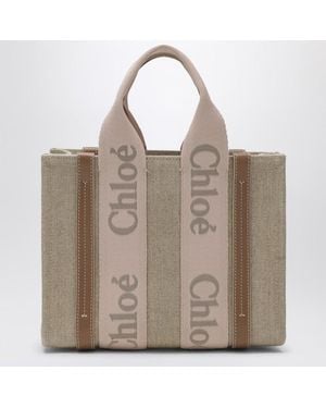 Chloé Borsa woody blushy/beige in canvas - Marrone