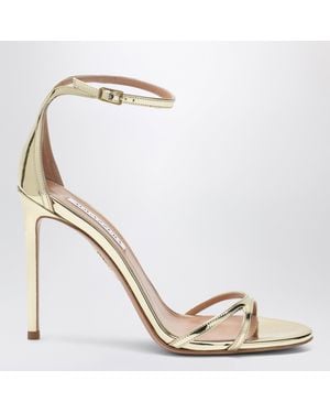 Aquazzura Nuda Metallic Leather Sandals