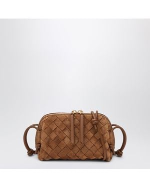 Bottega Veneta Intrecciato Concert Zip Leather Pouch - Brown