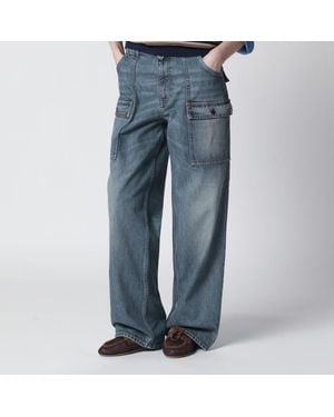 Miu Miu Blaue Jeans Aus Gewaschenem Denim