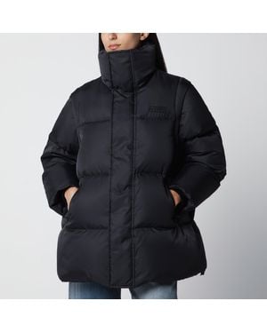 MM6 by Maison Margiela Nylon Puffer Jacket With Detachable Sleeves - Black