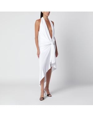 Christopher Esber Spire Cascade Viscose Midi Dress - White