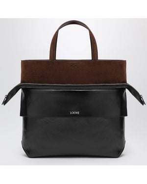 Loewe Kleine Switch Tote Bag Aus Schwarzem/Espresso-Kalbsleder