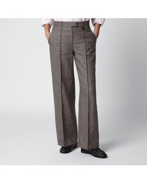 Burberry Prince Of Wales Wool-Blend Trousers - Grey