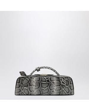 Alaïa Borsa piccola le teckel in pelle stampata effetto pitone - Grigio