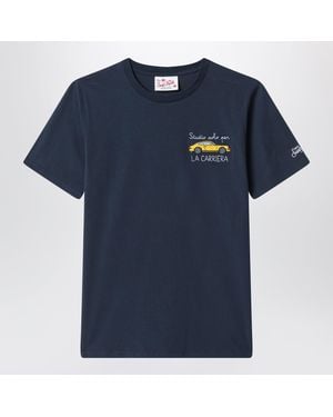 MC2 Saint Barth T-Shirt With Car Embroidery - Blue
