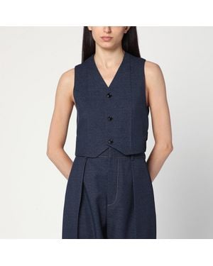 Bottega Veneta Dark Wool Vest - Blue