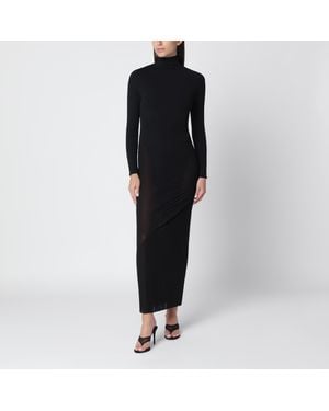 Alaïa Long Fitted Jersey Dress - Black