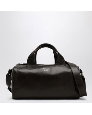 Prada Small Leather Travel Bag - Black