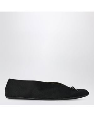 The Row Fay Slip-On Shoe With Bow - Black