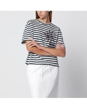Weekend by Maxmara Striped Cotton Jersey T-Shirt - White