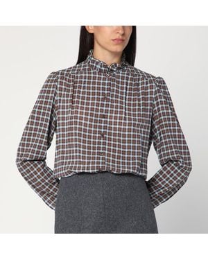 Prada Check-Patterned Shirt/Cocoa - Grey