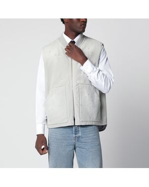 Maison Margiela Vintage Pearl Vest With Paint-Effect Details - White